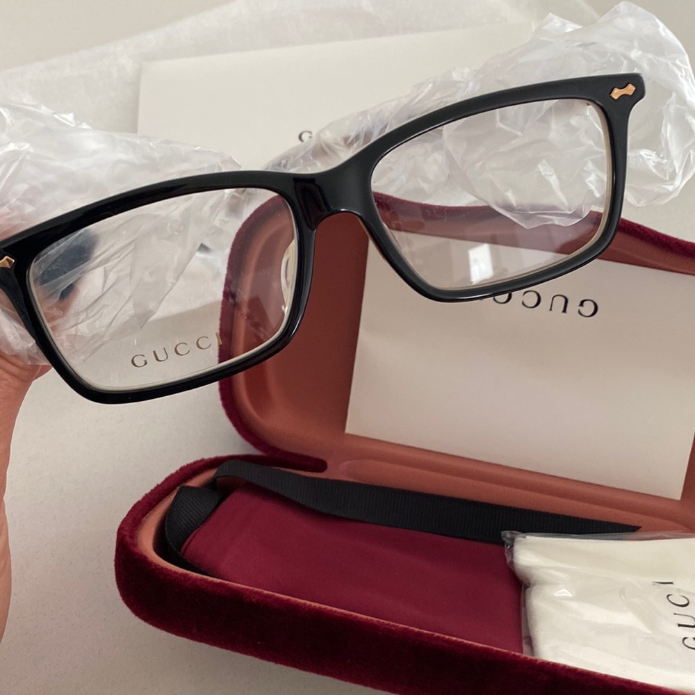Gucci Frames GG0191OA black and pearl white